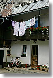 bikes, bohinj, europe, laundry, slovenia, vertical, photograph