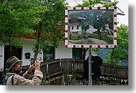 bohinj, europe, horizontal, men, mirrors, photographers, reflections, roads, slovenia, photograph