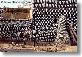 africa, buildings, burkina faso, horizontal, patterned, tiebele, photograph