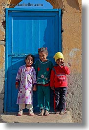 africa, al kab, blues, childrens, doors, egypt, vertical, villages, photograph