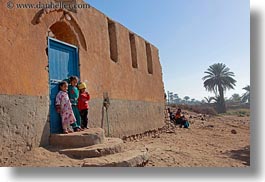 africa, al kab, blues, childrens, doors, egypt, horizontal, villages, photograph