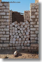 africa, al kab, bricks, egypt, oddly, stacked, vertical, villages, photograph
