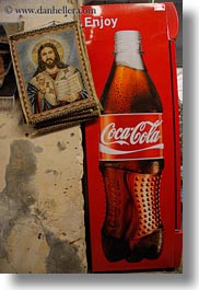 africa, cairo, coca cola, coptic, egypt, jesus, vertical, photograph