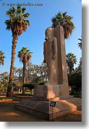 africa, architectural ruins, buildings, cairo, egypt, egyptian, materials, memphis, rocks, statues, stones, structures, vertical, photograph