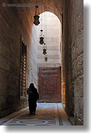 africa, archways, cairo, egypt, hallway, kalawoun mosque, long, mosques, muslim, people, religious, vertical, womens, photograph