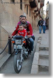africa, cairo, egypt, families, motorcycles, old town, vertical, photograph
