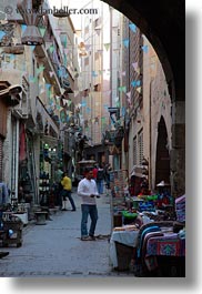 africa, cairo, egypt, flags, market, narrow, old town, streets, vertical, photograph