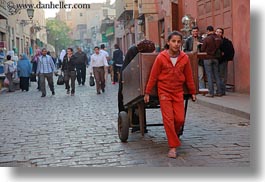 africa, cairo, carts, egypt, girls, horizontal, old town, pulling, photograph