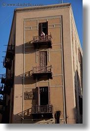africa, balconies, cairo, egypt, men, old town, vertical, photograph