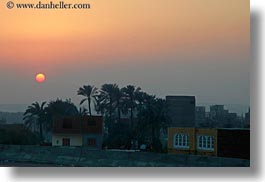 africa, arab, egypt, horizontal, houses, luxor, scenics, sunsets, photograph