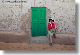 africa, doors, egypt, green, helenes, horizontal, nubian village, photograph