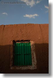africa, egypt, green, mud, nubian village, sky, vertical, walls, windows, photograph
