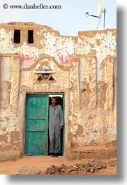 africa, doors, egypt, green, men, nubian village, vertical, photograph