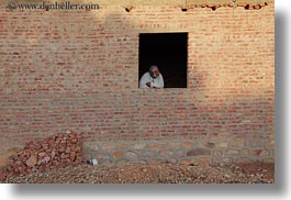 africa, bricks, egypt, horizontal, houses, men, nubian village, old, windows, photograph
