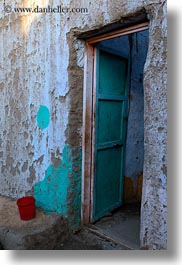 africa, buckets, doors, egypt, nubian village, red, vertical, photograph