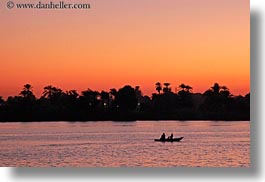 africa, egypt, horizontal, rivers, rowboats, sunsets, photograph