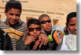 africa, arab, boys, egypt, horizontal, temple queen hatshepsut, photograph