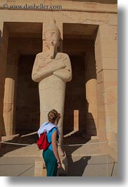 africa, egypt, looking, statues, temple queen hatshepsut, vertical, womens, photograph