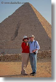 africa, carla, carla henry, clothes, couples, egypt, emotions, hats, henry, people, pyramids, smiles, sunglasses, tourists, vertical, wt people, photograph