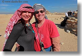 africa, clothes, egypt, emotions, horizontal, keffiyeh, pyramids, red, scarves, smiles, step, vicky, victoria gurthrie, wt people, photograph