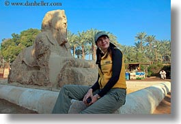 africa, baseball cap, clothes, egypt, emotions, hats, horizontal, memphis, smiles, sphinx, victoria, victoria gurthrie, wt people, photograph