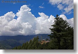 asia, bhutan, clouds, cumulus, fog clouds, horizontal, landscapes, lush, photograph