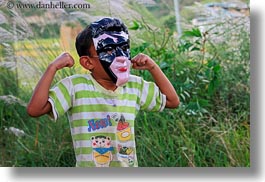 asia, asian, bhutan, boys, childrens, horizontal, lobeysa, masks, people, photograph