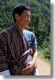 asia, asian, bhutan, bhutanese, clothes, emotions, gho, men, people, robes, smiles, style, traditional, vertical, photograph