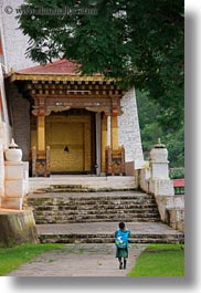 asia, asian, bhutan, buddhist, childrens, dzong, people, punakha dzong, religious, temples, vertical, walking, photograph