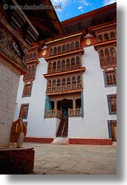 asia, asian, bhutan, buddhist, buildings, courtyard, people, punakha dzong, religious, tall, temples, vertical, photograph