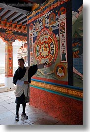 arts, asia, asian, bhutan, buddhist, clothes, interpreting, men, people, punakha dzong, religious, robes, temples, vertical, photograph