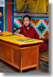 asia, asian, bhutan, boys, buddhist, clothes, desks, monks, people, religious, rinpung dzong, robes, style, vertical, photograph