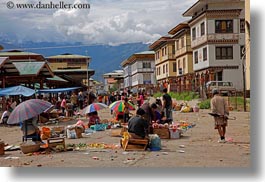 asia, asian, bhutan, farmers, horizontal, market, people, street market, vendors, photograph