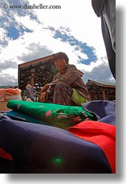 asia, asian, bhutan, people, scarves, street market, vendors, vertical, photograph