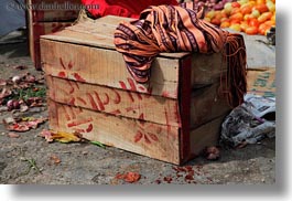 asia, bhutan, boxes, horizontal, street market, woods, photograph