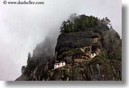 asia, bhutan, buddhist, fog, horizontal, religious, taktsang, temples, photograph