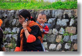 asia, asian, babies, bhutan, buddhist, cells, horizontal, mothers, people, phones, religious, tashichho dzong, photograph