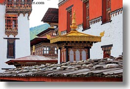 asia, asian, bhutan, buddhist, horizontal, religious, roofs, style, tashichho dzong, temples, photograph