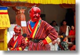 activities, asia, asian, bhutan, clothes, costumes, dance, dancers, events, festival, horizontal, jokers, people, style, wangduephodrang dzong, photograph