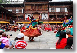 asia, asian, audience, bhutan, buddhist, clothes, costumes, dancers, events, festival, horizontal, people, religious, stills, style, wangduephodrang dzong, photograph