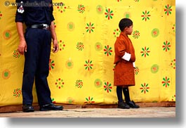 asia, asian, bhutan, boys, horizontal, people, policeman, wangduephodrang dzong, photograph