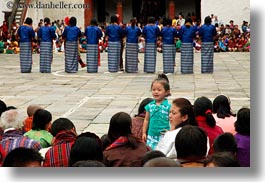 asia, asian, bhutan, crowds, girls, horizontal, people, standing, wangduephodrang dzong, photograph