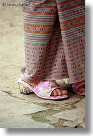 asia, asian, bhutan, girls, people, pink, shoes, vertical, wangduephodrang dzong, photograph