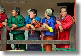 asia, asian, bhutan, fences, girls, horizontal, people, wangduephodrang dzong, womens, photograph