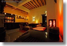 asia, bars, bhutan, glow, horizontal, lights, zhiwa ling hotel, photograph