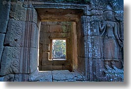 angkor thom, asia, bayon, cambodia, doors, horizontal, views, photograph