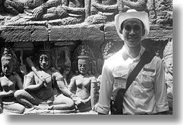 angkor thom, asia, cambodia, guides, horizontal, leper king terrace, statues, tours, photograph