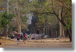 angkor thom, asia, cambodia, gates, horizontal, palace, palace gate, tourists, photograph