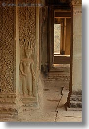 angkor wat, apsara, asia, bas reliefs, cambodia, vertical, photograph