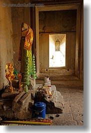 angkor wat, asia, buddhas, cambodia, headless, robes, vertical, photograph